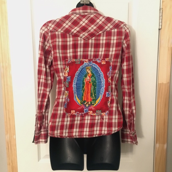 Women's XS 2000s alt snap button flannel - Picture 4 of 4